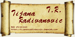 Tijana Radivanović vizit kartica